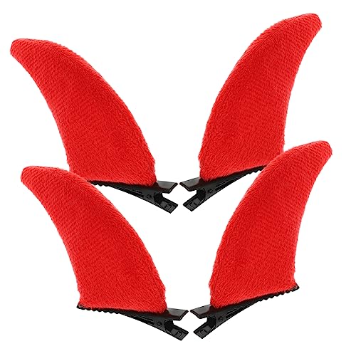 DEARMAMY 4 Stck. Mädchen Haarzubehör halloween haarspangen haarspange halloween halloweendeko Stirnband aus Ochsenhorn Dämonenhorn Halloween-Haar-Accessoires Haarspangen aus Horn Stoff rot von DEARMAMY