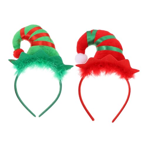 DEARMAMY 4 Stck. Weihnachtliche Haarreifen mit Glocken und Federn Festliche Elfenmütze Kostüm Haarband für Party Karneval Festival Langlebiges Material Einzigartiges Design Unisex von DEARMAMY