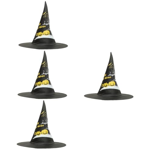 DEARMAMY 4 Stück Fluoreszierender Hexenhut Glühen Halloween -party -dekorationen Hexenhüte Dekoration Kostüme Kind Cosplay Zaubererhut Farbig Halloween Hexenhut Hexenmützen Eisendraht von DEARMAMY