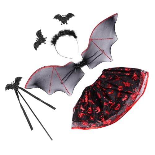 DEARMAMY 4 Stück Halloween-rock Klein Flügel Babys Kostüm Kleid Rot von DEARMAMY