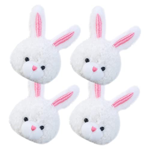 DEARMAMY 4 Stück Plüsch Kaninchen Zubehör Hasenschwänze Gans Hamster Hasenschwanz Haar zubehör Haarschmuck plüschhase Phone Cases Plüsch-Cartoon-Hase ausgestopftes Kaninchen Weiß von DEARMAMY