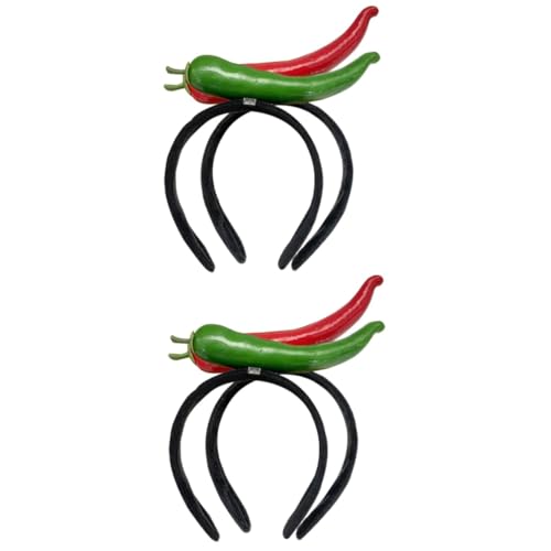 DEARMAMY 4 Stück Stirnband Design Karneval Haarreif Lustiges Party Haarband Cartoon Paprika Kopfschmuck für Mädchen Kinderfest Zubehör von DEARMAMY