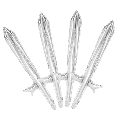 DEARMAMY 4 Stück Teiliges Aufblasbare Piratenschwerter aus Leichtem Aluminiumfolie Material für Kindergeburtstag Halloween Piratenkostüm Partyzubehör Cosplay Requisiten von DEARMAMY