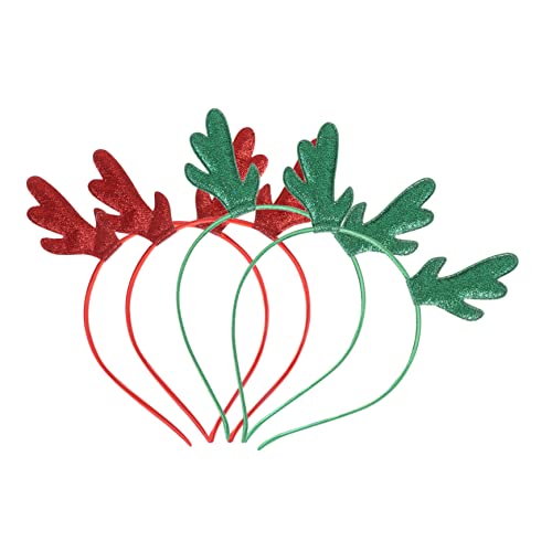 DEARMAMY 4 Stück Teiliges Weihnachts Haarband mit Rentier Geweih Design Glitzerndes Haarreif für Leichtes Sicheres Material Party und Kostümzubehör Rot und Grün DEARMAMY 4 Stück Teiliges Weihnachts Haarband mit Rentier Geweih Design Glitzerndes Haarreif für Leichtes Sicheres Material Party und Kostümzubehör Rot und Grün von DEARMAMY