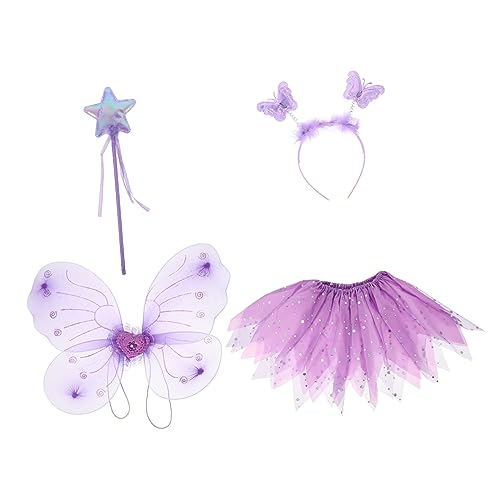 DEARMAMY Halloween Dress up Fee Schmetterlingsflügel Kostüme 1 Set Jungen Und Mädchen Cosplay Kleid Festival Cosplay Kostüme Kurzes Kleid Kinderkostüm Set Haarband DEARMAMY Halloween Dress up Fee Schmetterlingsflügel Kostüme 1 Set Jungen Und Mädchen Cosplay Kleid Festival Cosplay Kostüme Kurzes Kleid Kinderkostüm Set Haarband von DEARMAMY