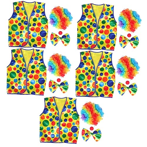 DEARMAMY 5 Sätze Clown-Anzug halloween costume halloween kleidung fasnachtskostüme halloween kostün funny costume Maskerade Masken Clownweste Clown Perücke Clown-Kostüme Netz garn Colorful DEARMAMY 5 Sätze Clown-Anzug halloween costume halloween kleidung fasnachtskostüme halloween kostün funny costume Maskerade Masken Clownweste Clown Perücke Clown-Kostüme Netz garn Colorful von DEARMAMY