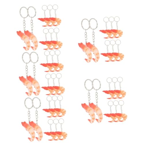 DEARMAMY 5 Sätze Simulations-garnelen-anhänger Schlüsselbundzubehör Luftdicht Shrimp Schlüsselanhänger Simulation Garnelen Anhänger Fake-garnelen-schlüsselanhänger Plastik 8 Stücke * 5 von DEARMAMY