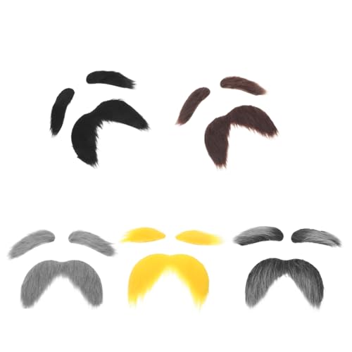 DEARMAMY 5 Sätze Teiliges Halloween Kostüm Schnurrbart Augenbrauen- Realistischer Leichter Old Man Cosplay Schnurrbart Hautfreundlich Flexibel Einfach Anzubringen für Party Bühne und DEARMAMY 5 Sätze Teiliges Halloween Kostüm Schnurrbart Augenbrauen- Realistischer Leichter Old Man Cosplay Schnurrbart Hautfreundlich Flexibel Einfach Anzubringen für Party Bühne und von DEARMAMY