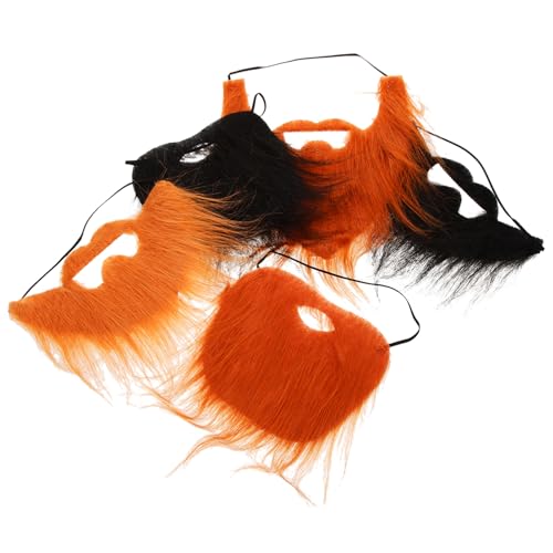 DEARMAMY 5 Stück Falscher Bart Kostüm Perücke Maske para Halloween Männer Bart Falsche Gesichtsbehaarung Falscher Schnurrbart Bärte Kostüm Gesichtsbehaarung Ingwerbart Falsche Halloween von DEARMAMY