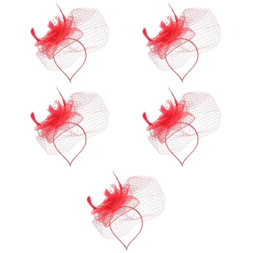 DEARMAMY 5 Stück Haarschmuck Für Frauen Tea-Party-Kleid Brauthaar Stirnband Hexenhut Drahtstirnbänder Für Damen Kostüm Tiara Kopfschmuck Braut- Gast Quaste Verkaufsstand Tuque Plastik von DEARMAMY