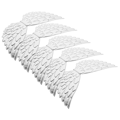 DEARMAMY 5 Stück Perlen Flügel-Kostüm-Requisiten Taschenanhänger Verkleide dich Kostüme halloween costume halloween kleidung Engelsflügel Dekoration filigranes Partyzubehör Polyester Silver von DEARMAMY