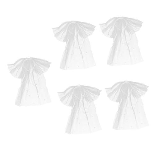 DEARMAMY 5 Stück Spitzenkopfschmuck zum Geburtstag Krone Stirnbänder Stirnband haarschmuck ' party decorations Fotokabine Requisiten Spitze Kopfbedeckung Stoff Weiß von DEARMAMY