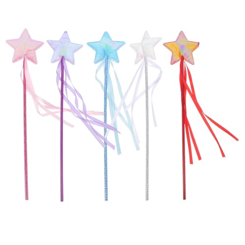 DEARMAMY 5Pcs Feenstäbe Stick: Prinzessin Zauberstäbe Prinzessin Angel Fairy Star Stab Geburtstag Hochzeit Prinzessin Rollenspiel Party Supply Gunst Gunst von DEARMAMY