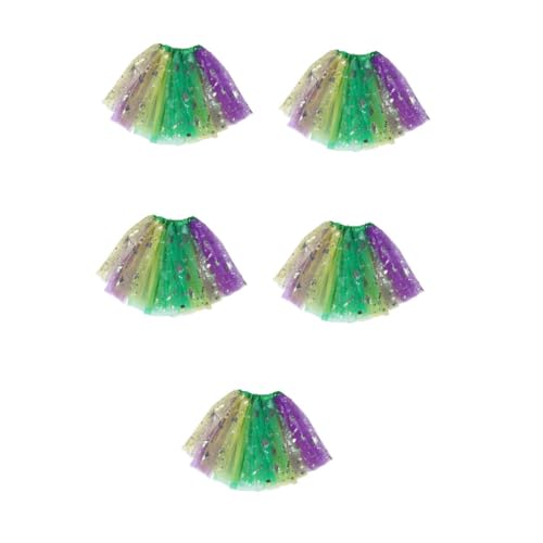DEARMAMY 5St Karnevalskleid mit Pailletten Gürtelrock dreifarbiger Rock Quasten-Haarspangen Paillettenrock Bühnenkleidung Stretchrock mit Pailletten Rock aus Tüll mit Pailletten der Stoff DEARMAMY 5St Karnevalskleid mit Pailletten Gürtelrock dreifarbiger Rock Quasten-Haarspangen Paillettenrock Bühnenkleidung Stretchrock mit Pailletten Rock aus Tüll mit Pailletten der Stoff von DEARMAMY