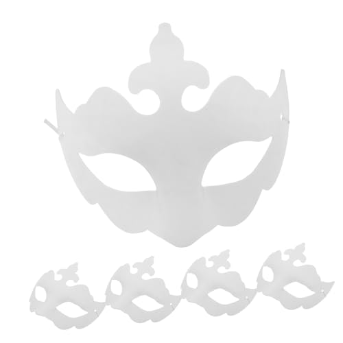 DEARMAMY 5St handbemalte Unbemalte Handgemachte Bemalbare Masken für Partys Gesichtsmaske DIY Cosplay- Karnevalsmasken Papiermasken für Party Weiß von DEARMAMY