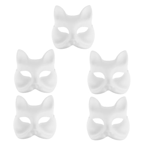 DEARMAMY 5pcs Handbemalte Maske Halloween Fuchs Maskerade Gesicht Masken Diy-maske Für Cosplay-party Leere Maske Für Bühnenaufführung Japanische Halbmaske Rohlinge Basteln Weiß Papier DEARMAMY 5pcs Handbemalte Maske Halloween Fuchs Maskerade Gesicht Masken Diy-maske Für Cosplay-party Leere Maske Für Bühnenaufführung Japanische Halbmaske Rohlinge Basteln Weiß Papier von DEARMAMY