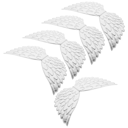 DEARMAMY 5st Engelsflügel Perlen Kostüm Damen Verkleide Dich Kostüm Flügel Fee Schmetterlingsflügel Fledermausflügel Kostüm Taschenanhänger Drachen -kostüm Polyester Silver von DEARMAMY