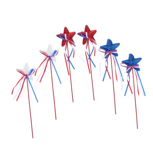 DEARMAMY 6 Stück Patriotische Sternenstäbe Unabhängigkeitstag Deko mit Rot Weiß und Blau Interaktive Partyaccessoires für Festlichkeiten und Feiern DEARMAMY 6 Stück Patriotische Sternenstäbe Unabhängigkeitstag Deko mit Rot Weiß und Blau Interaktive Partyaccessoires für Festlichkeiten und Feiern von DEARMAMY