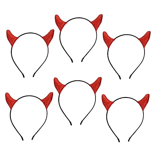 DEARMAMY 6 Stück Teiliges Glitzer Halloween Haarband mit Teufelshörnern Dekorativer Kopfschmuck für Kostüme für Karneval Cosplay und Halloween Feiern DEARMAMY 6 Stück Teiliges Glitzer Halloween Haarband mit Teufelshörnern Dekorativer Kopfschmuck für Kostüme für Karneval Cosplay und Halloween Feiern von DEARMAMY