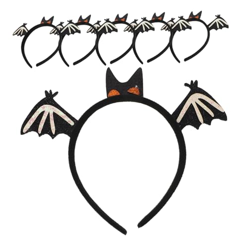 DEARMAMY 6 Stück Teiliges Halloween Haarreif mit Fledermausflügeln Bequeme Kostümhaarbänder Leichte Partyhaarschmuck Accessoires für Festliche Halloween Verkleidungen und Fotoshootings von DEARMAMY