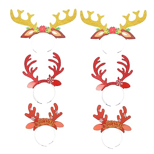 DEARMAMY 6 Stück Teiliges Rentier Haarband Weihnachten Antler Haarreif Kostüm Party Dekoration für Erwachsene Festlich Vielseitig und Bequem DEARMAMY 6 Stück Teiliges Rentier Haarband Weihnachten Antler Haarreif Kostüm Party Dekoration für Erwachsene Festlich Vielseitig und Bequem von DEARMAMY