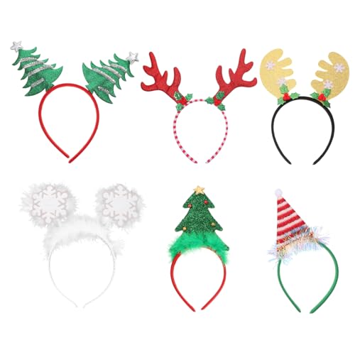 DEARMAMY 6 Stück Teiliges Weihnachts Haarreifen aus Weichem Stoff mit Kreativen Rentier und Schneeflocken Motiven Modisch und Langlebig Festlicher Haarschmuck für Erwachsene für DEARMAMY 6 Stück Teiliges Weihnachts Haarreifen aus Weichem Stoff mit Kreativen Rentier und Schneeflocken Motiven Modisch und Langlebig Festlicher Haarschmuck für Erwachsene für von DEARMAMY