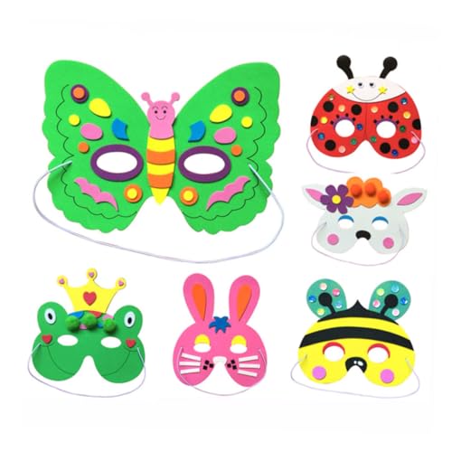 DEARMAMY 6St Anziehmaske DIY-Masken für Kinderpartys Maskenmaterial für Kinderkostüme DIY-Masken für Kinderdrama Tiermaske selber machen Tanzperformance-Tool für Colorful DEARMAMY 6St Anziehmaske DIY-Masken für Kinderpartys Maskenmaterial für Kinderkostüme DIY-Masken für Kinderdrama Tiermaske selber machen Tanzperformance-Tool für Colorful von DEARMAMY