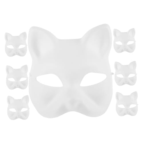 DEARMAMY 7St Maske Partyschmuck künstliche Dekoration leeres Kostüm Band mit Kuhmotiven zum Dekorieren Abschlussballkostüm Figuren Kostüm-Requisite, Partyzubehör Papier Weiß von DEARMAMY