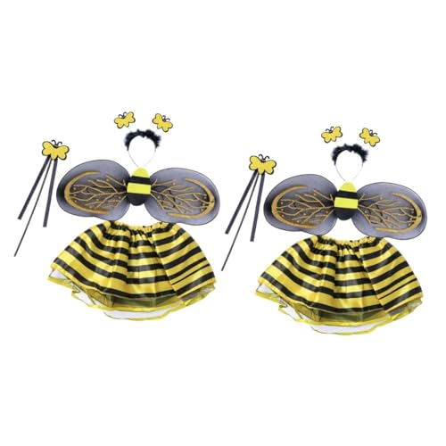 DEARMAMY 8 Stck. Teiliges Bienen Kostüm Set für Mädchen Tüllrock Stirnband Zauberstab Schwing Prinzessin Fee Outfit für Karneval Fasching Kostümparty Bequemes Material Lebendige Farben DEARMAMY 8 Stck. Teiliges Bienen Kostüm Set für Mädchen Tüllrock Stirnband Zauberstab Schwing Prinzessin Fee Outfit für Karneval Fasching Kostümparty Bequemes Material Lebendige Farben von DEARMAMY