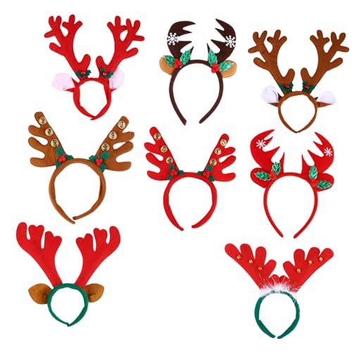 DEARMAMY 8 Stück Teiliges Weihnachts Haarreif mit Glocken und Geweihdesign Leichtes Bequemes Stirnband für Bunte Party und Geschenkaccessoires Langlebig und Passend für Kopfgrößen DEARMAMY 8 Stück Teiliges Weihnachts Haarreif mit Glocken und Geweihdesign Leichtes Bequemes Stirnband für Bunte Party und Geschenkaccessoires Langlebig und Passend für Kopfgrößen von DEARMAMY