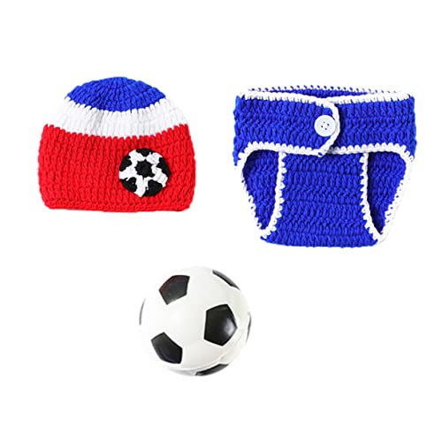 DEARMAMY 1Satz Fußball Kostümset Baumwolle Handgestrickte Shorts und Hut mit Fußball Requisite Fotografie Outfit für Neugeborene Attraktives Geschenkset für Partys und Fotoshootings DEARMAMY 1Satz Fußball Kostümset Baumwolle Handgestrickte Shorts und Hut mit Fußball Requisite Fotografie Outfit für Neugeborene Attraktives Geschenkset für Partys und Fotoshootings von DEARMAMY
