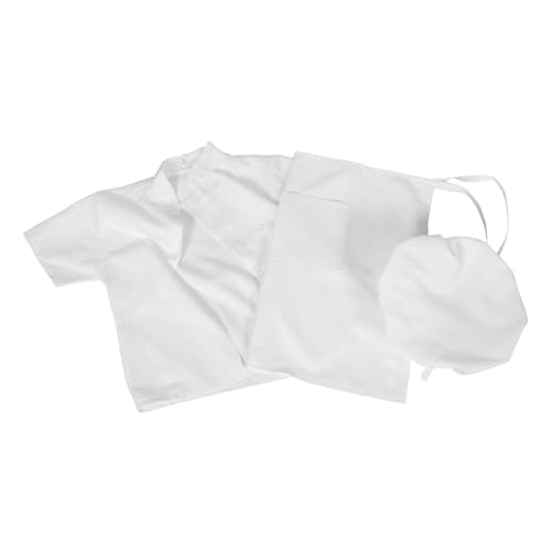 DEARMAMY Backkleidung Bäcker Outfit Für Kinderschürzen Zum Backen Kochkostüm Kinderschürze Kochkostüm Kleinkind Polyester Weiß von DEARMAMY