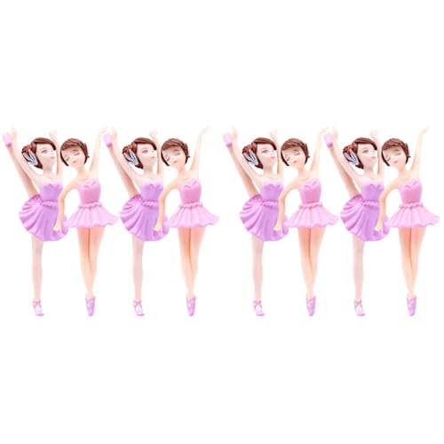 DEARMAMY Ballett-Figuren für Mädchen, Balletttänzerin, Dekoration für Auto, Cupcake-Topper, Autozubehör, Schlüsselhalter für Auto, Fisch, Aquarium, Zubehör, PVC, 8 Stück von DEARMAMY