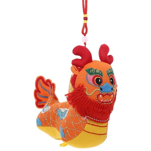 DEARMAMY Chinesisches Neujahrs-Drachen-Kuscheltier-Plüschtier Mondjahr-Maskottchen-Puppe Hängende Drachenverzierung Chinesische Neujahrsgeschenke Für Zuhause Frühlingsfest-Dekoration B von DEARMAMY