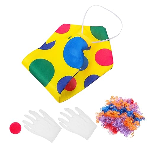 DEARMAMY Clown Kostüm Set Teilig mit Perücke Schaumstoffnase Stofffliege und Handschuhen Atmungsaktiv Authentisch für Karneval Halloween Party und Clown Cosplay DEARMAMY Clown Kostüm Set Teilig mit Perücke Schaumstoffnase Stofffliege und Handschuhen Atmungsaktiv Authentisch für Karneval Halloween Party und Clown Cosplay von DEARMAMY