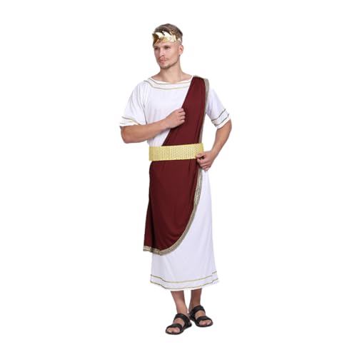 DEARMAMY Cosplay Anzug Römisches Kostüm Männer Roter Umhang Kostüme Für Halloween Cosplay Requisiten Halloween Kostüm Karneval Outfit Maskerade Party Requisiten Polyester von DEARMAMY