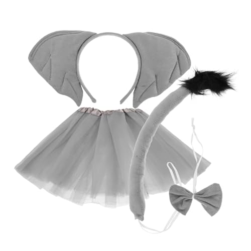 DEARMAMY Elefanten-Stirnband Stirnband mit Elefantenohren Elefantenkostüm Damen Tierschwanz für Cosplay Tutu-Kleid Cosplay-Anzieh-Requisite Tierkostüme für Elefantenfliege Stoff Grey DEARMAMY Elefanten-Stirnband Stirnband mit Elefantenohren Elefantenkostüm Damen Tierschwanz für Cosplay Tutu-Kleid Cosplay-Anzieh-Requisite Tierkostüme für Elefantenfliege Stoff Grey von DEARMAMY