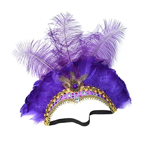 DEARMAMY Federschmuck Haarband Pailletten Kopfschmuck für Damen Bühnenauftritte Karneval Halloween Party Zubehör DEARMAMY Federschmuck Haarband Pailletten Kopfschmuck für Damen Bühnenauftritte Karneval Halloween Party Zubehör von DEARMAMY
