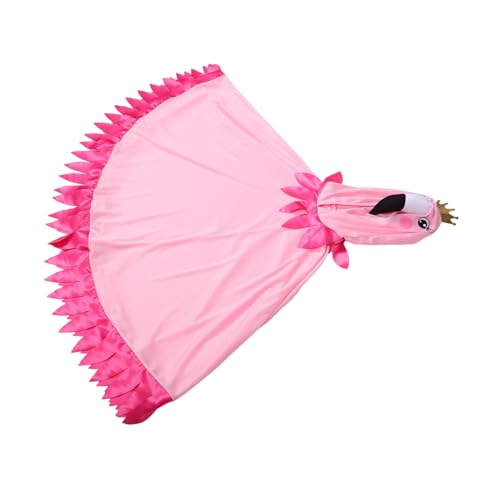 DEARMAMY Flamingo -Leistungskostüm Cosplay -outfit Flamingo Umhang Party -outfit Halloween wirft Halloween Honstration Halloween-Umhang mit Kapuze Flamingo-Kostümzubehör Tuch Rosy von DEARMAMY