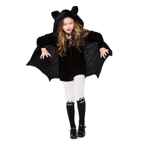 DEARMAMY Fledermaus Kostüm Für Halloween Halloween Outfit Für Mädchen Geeignet Für Körpergröße Für Kostümpartys Und Cosplay Aktivitäten von DEARMAMY