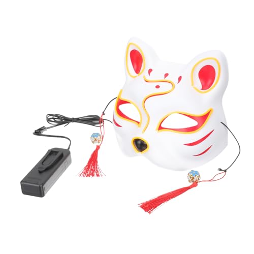 DEARMAMY Fuchs Maske halloween mitgebsel halloween oblaten Abschlussball Requisiten Halloween-Maske zum Leuchten bringen Halloween-Party-Masken Tiermasken aus Kunststoff Plastik Yellow von DEARMAMY
