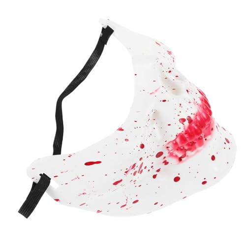 DEARMAMY Halbgesichtsmaske Mit Und Blutbemalung Gruselige Halloween Maske Plastik Skelettmaske Für Halloween Kostüm Cosplay Maskenball DEARMAMY Halbgesichtsmaske Mit Und Blutbemalung Gruselige Halloween Maske Plastik Skelettmaske Für Halloween Kostüm Cosplay Maskenball von DEARMAMY