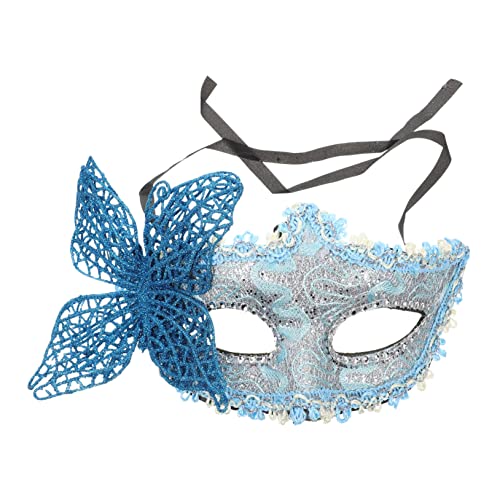 DEARMAMY Halbgesichtsmaske Schmetterling Damen Maskerade für Frauen Spitzenmasken für Maskerademasken halloween party halloween masken Cosplay-Maske für Frauen Masken Kunststoff Blue von DEARMAMY