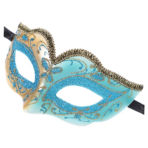 DEARMAMY Dekorative Halbmaske Maske Für Kinder Cosplay-maske 16h-türkis Halbgesichtsmaskenriemen Für Halloween von DEARMAMY