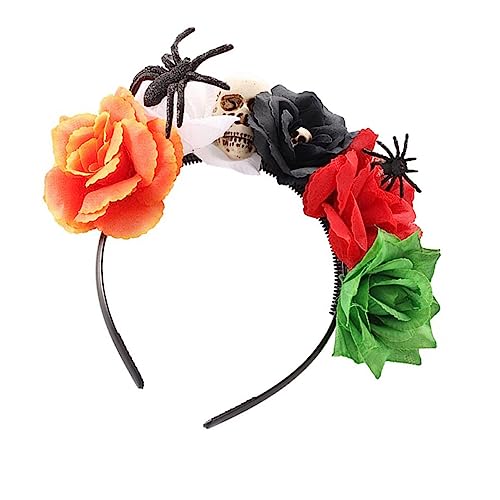 DEARMAMY Halloween Blumen Haarreif mit Spinnen und Gruseliges Kopfschmuck für Kostümpartys und Cosplay für Damen und Mädchen Passend zu Ihrem Halloween Outfit von DEARMAMY