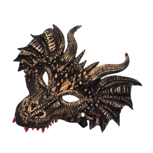 DEARMAMY Halloween Drachen Maske Vollgesicht Tierkopf Cosplay Masquerade Halloween Party Zubehör Wiederverwendbar für Erwachsene von DEARMAMY