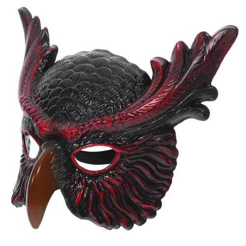 DEARMAMY Halloween Eulenmaske Halbgesicht Tiermasken für Erwachsene Verstellbar Karneval Cosplay Party Kostüm Bühnenauftritt Zubehör von DEARMAMY