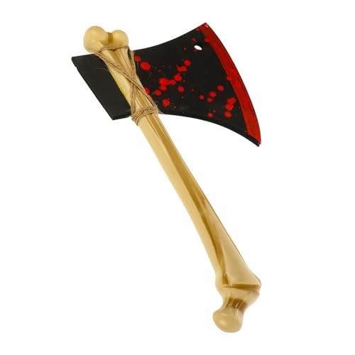 DEARMAMY Halloween Fake Axt Prop Leichte Realistisch Gestaltete Knochen Einseitige Axt für Party Cosplay und Halloween Kostüm Detailreiche für Drinnen und Draußen von DEARMAMY