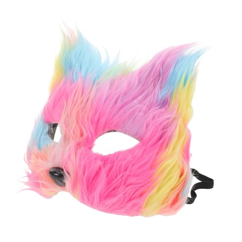 DEARMAMY Halloween Fuchsmasken Halbgesicht Tierkostüm Cosplay Masquerade Party Karneval Unisex Weiches Kunstfell Realistisch Detailreich für Halloween Fasching von DEARMAMY