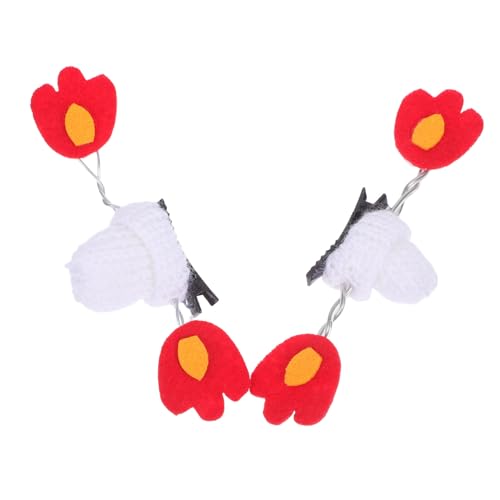 DEARMAMY Halloween Haarklammern Mini Strickmütze mit Flammendesign Leichte Dekorative Seitenclips für Frauen Cosplay Party Haarschmuck Spielerische Accessoires für Kostümfeste von DEARMAMY